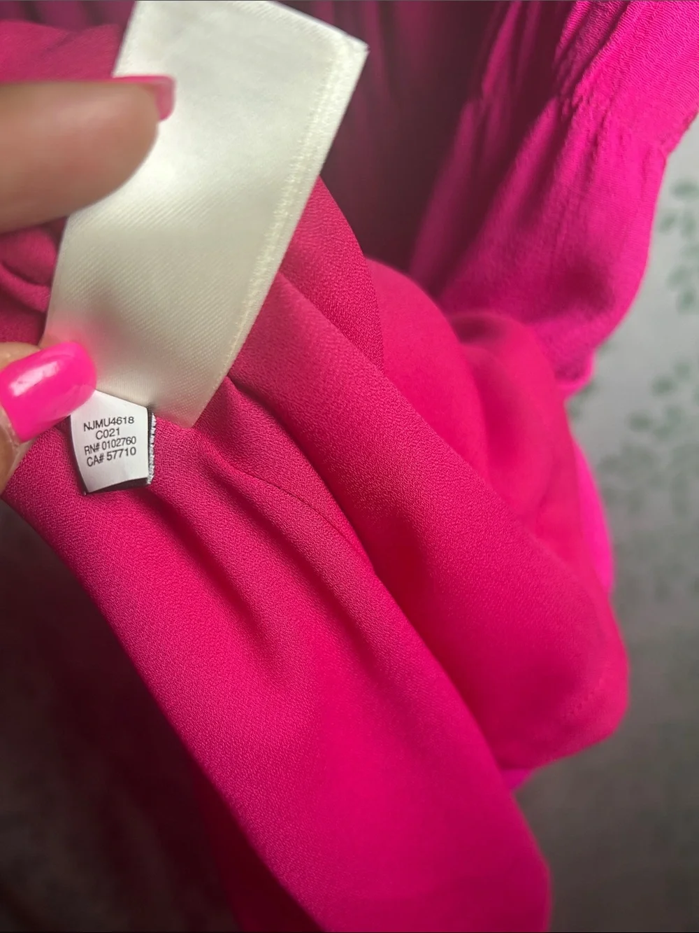 kate spade Fuchsia V-Neck Ruffle Sleeve Mini Dress